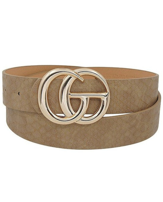 Worn Gold Buckle Belt.