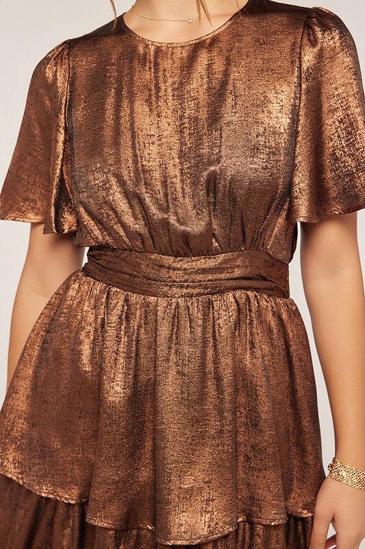 Metallic Tiered Dress