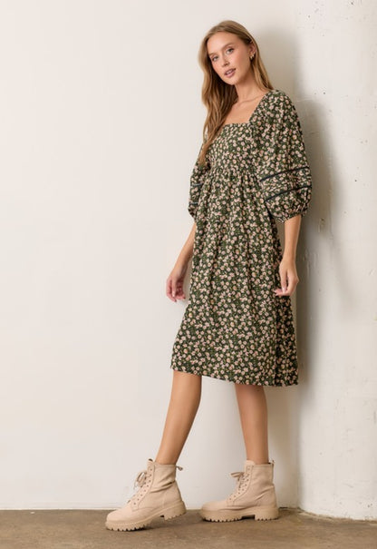 The Green Floral Dress